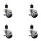 Service Caster 3'' Thermoplastic Rubber Swivel 1-7/8'' Expanding Stem Caster Set with Brake, 4PK SCC-EX20S314-TPRB-TLB-178-4 - alternate 1